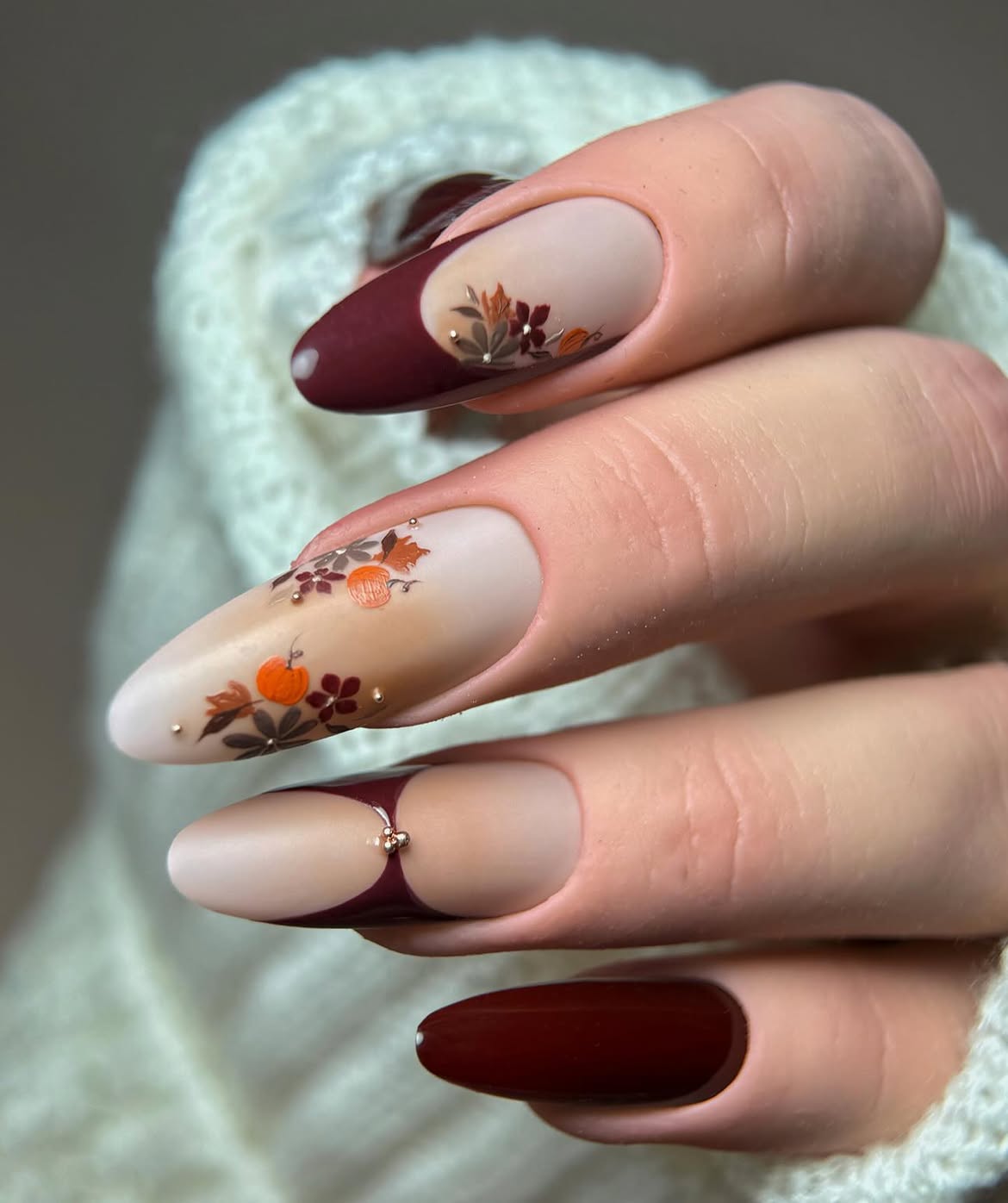 Autumn Harvest French Ombre Fall Nails