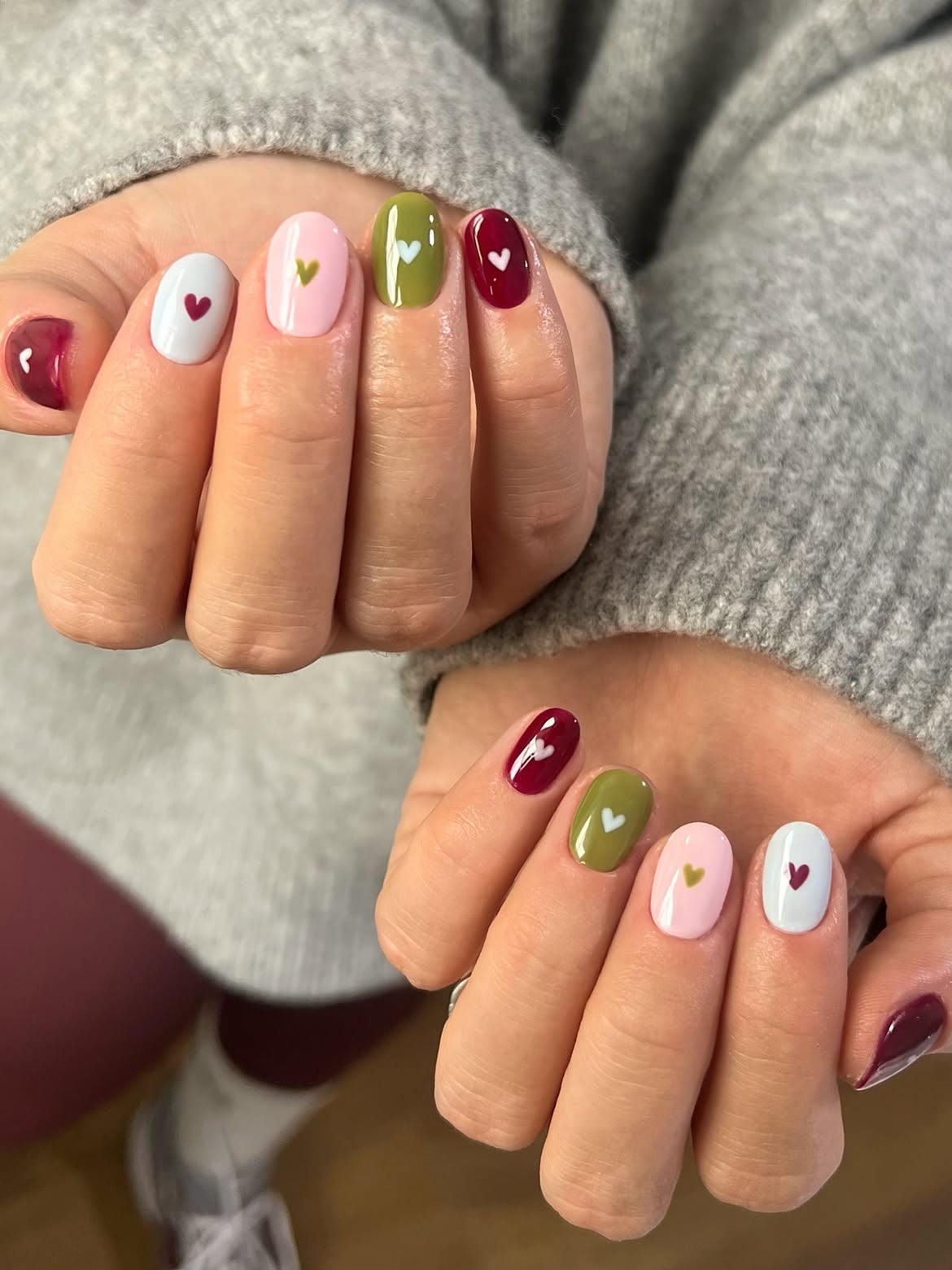 Autumnal Heart Mix And Match Manicure