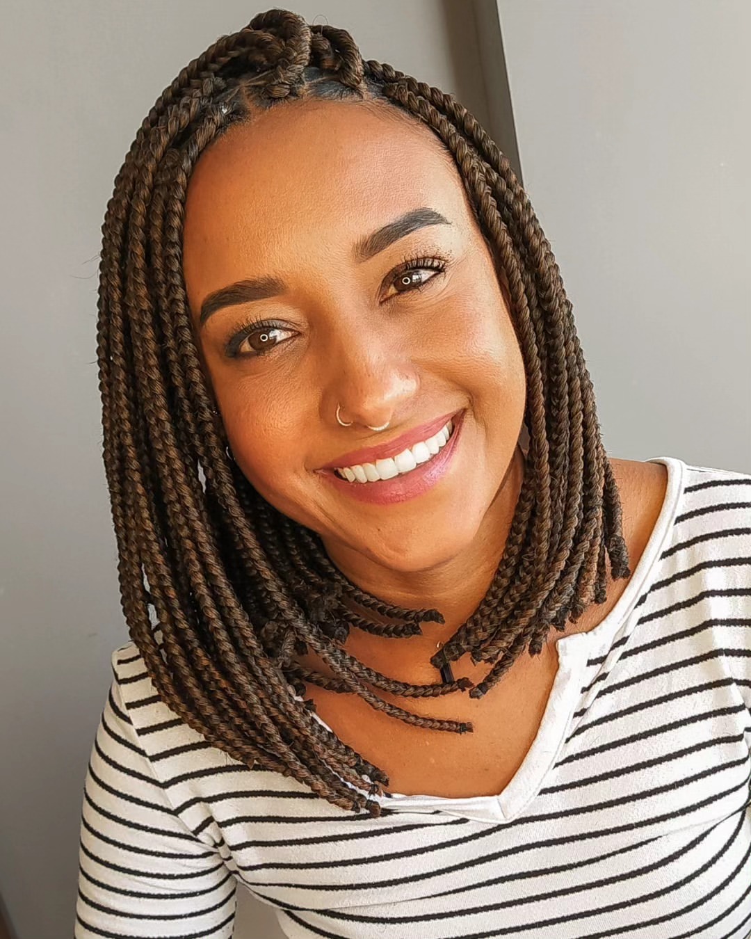 Blunt Bob Box Braids In Rich Espresso