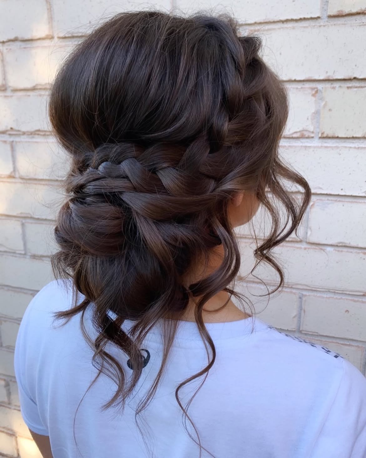 Boho Braided Updo With Loose Curls