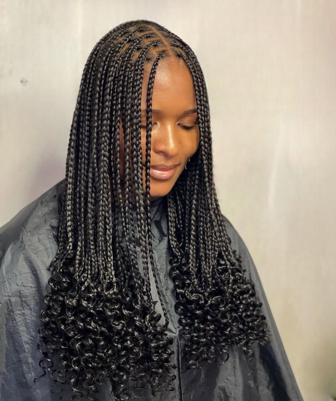 Boho Knotless Braids With Curly Ends