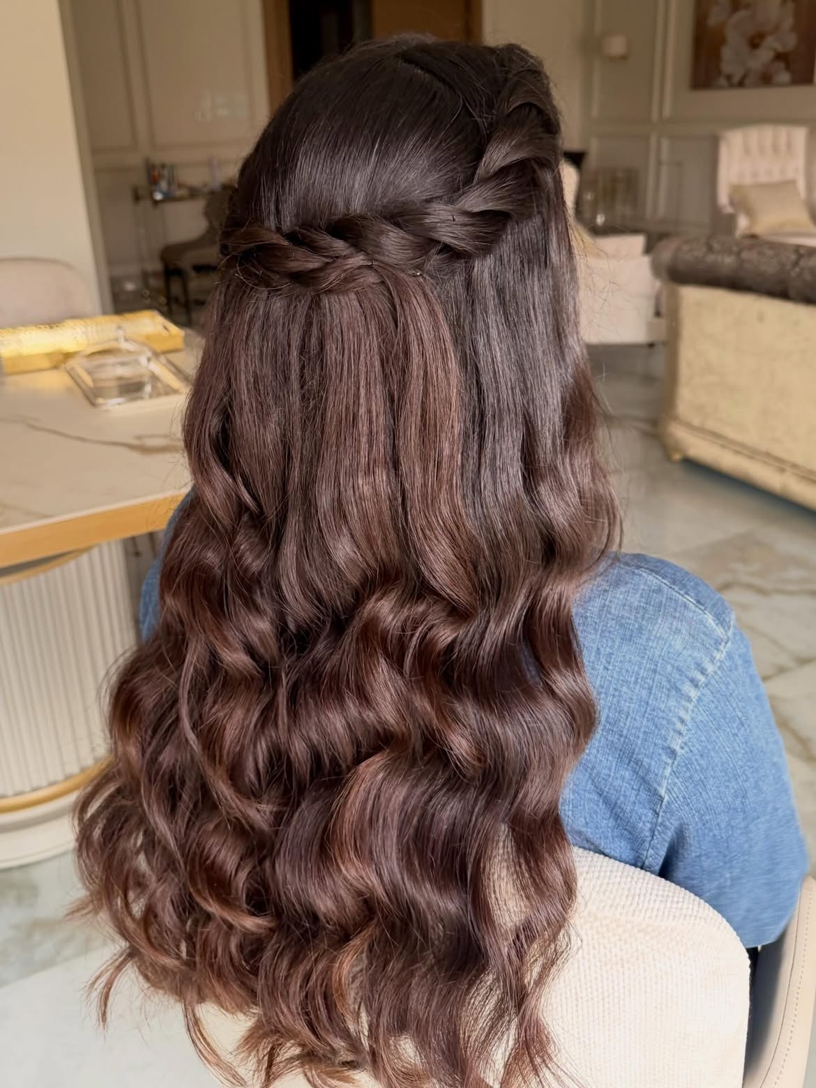 Braided Crown With Loose Waves