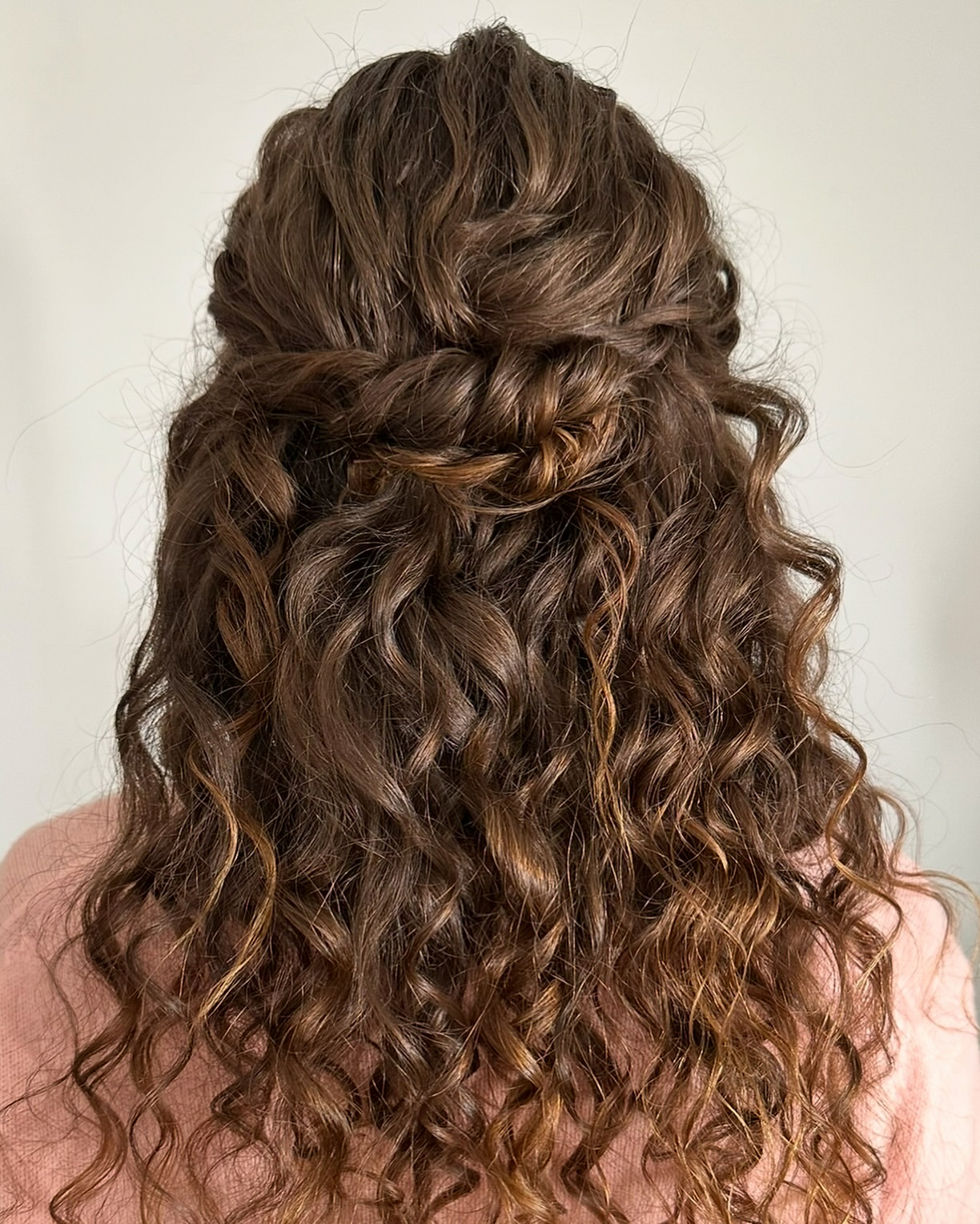 Braided Half-Up With Defined Curls