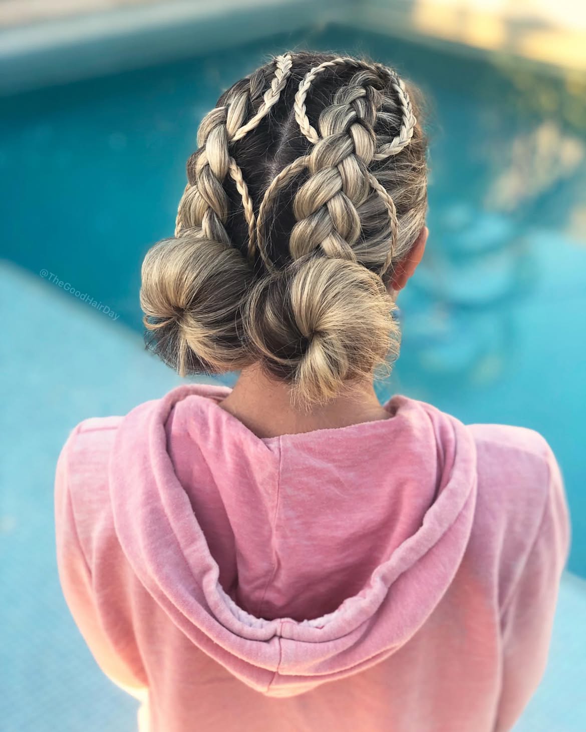 Braided Space Buns With Intricate Dutch Plaits