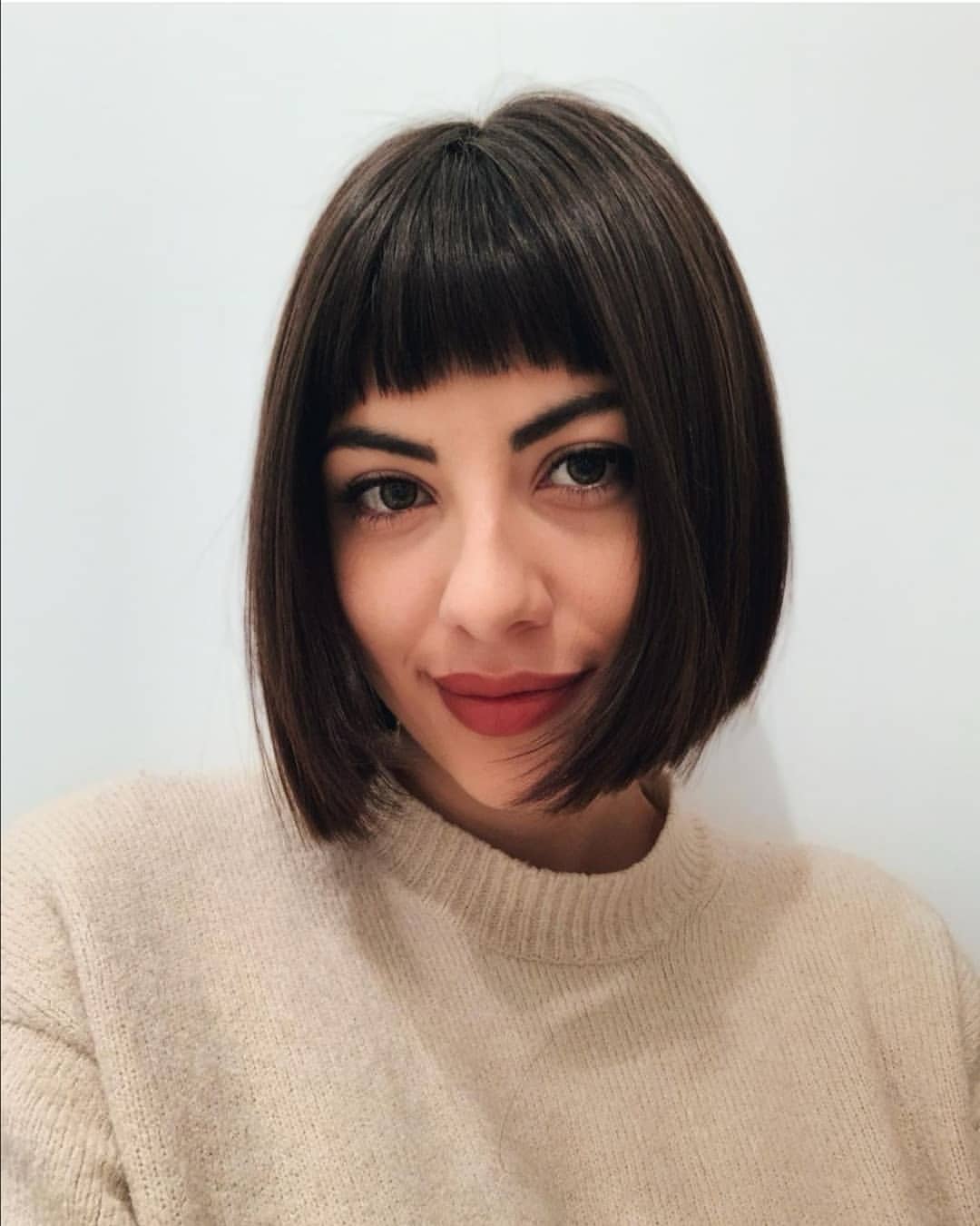 Chic Blunt Bob With Micro Fringe