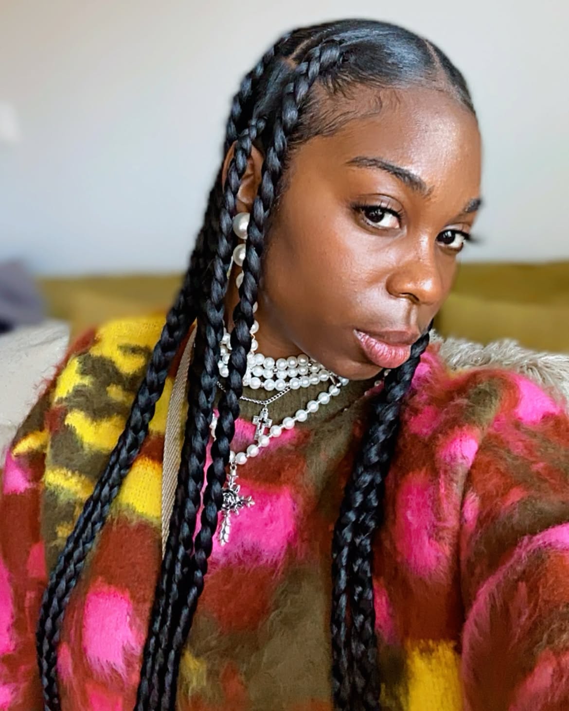 Chic Double Dutch Braids With Defined Parts