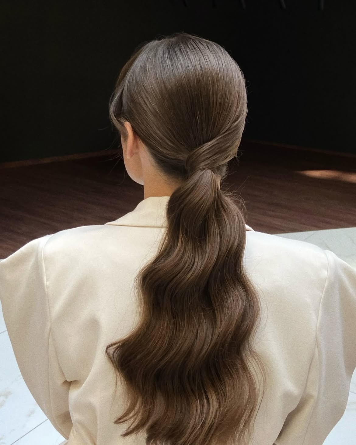 Chic Twisted Low Ponytail With Hollywood Waves