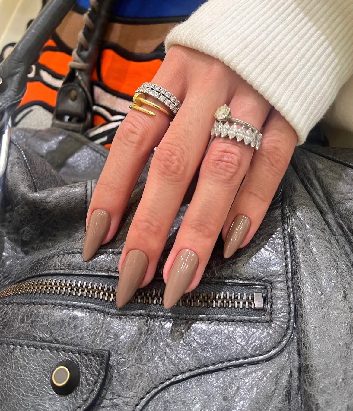 Chocolate Glazed Stiletto Fall Nails