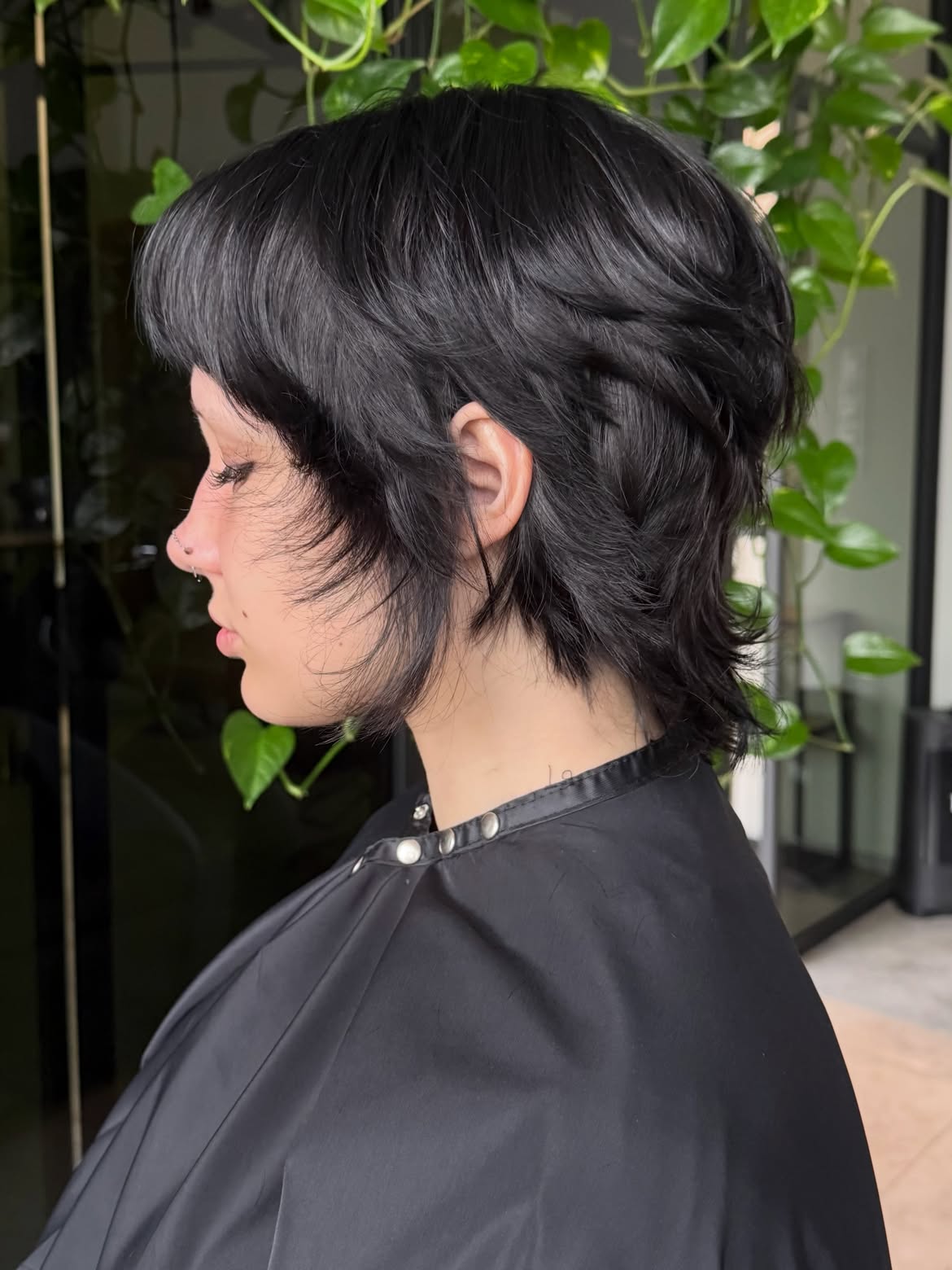 Choppy Dark Mullet With Textured Bangs