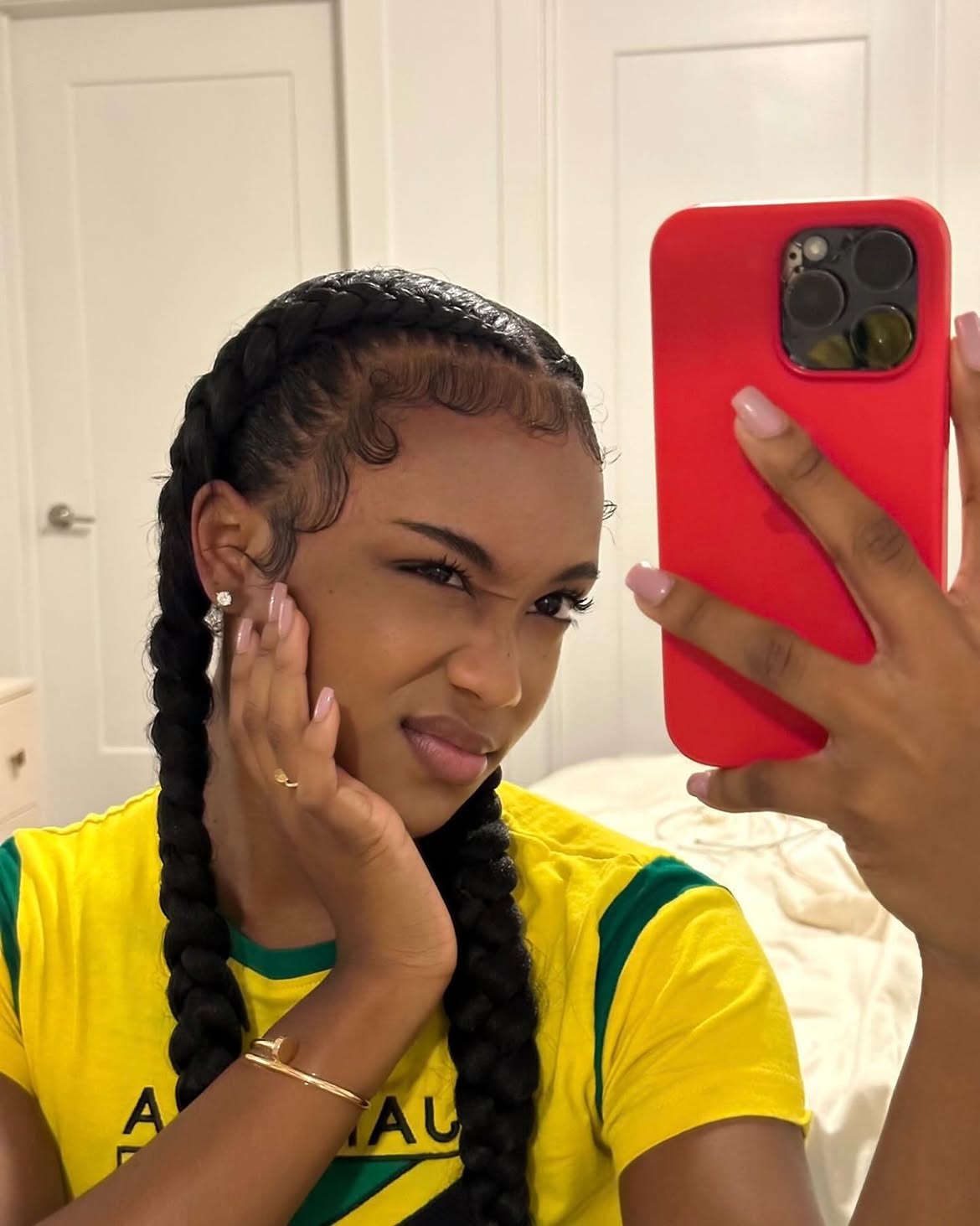 Classic Double Dutch Braids With Laid Edges