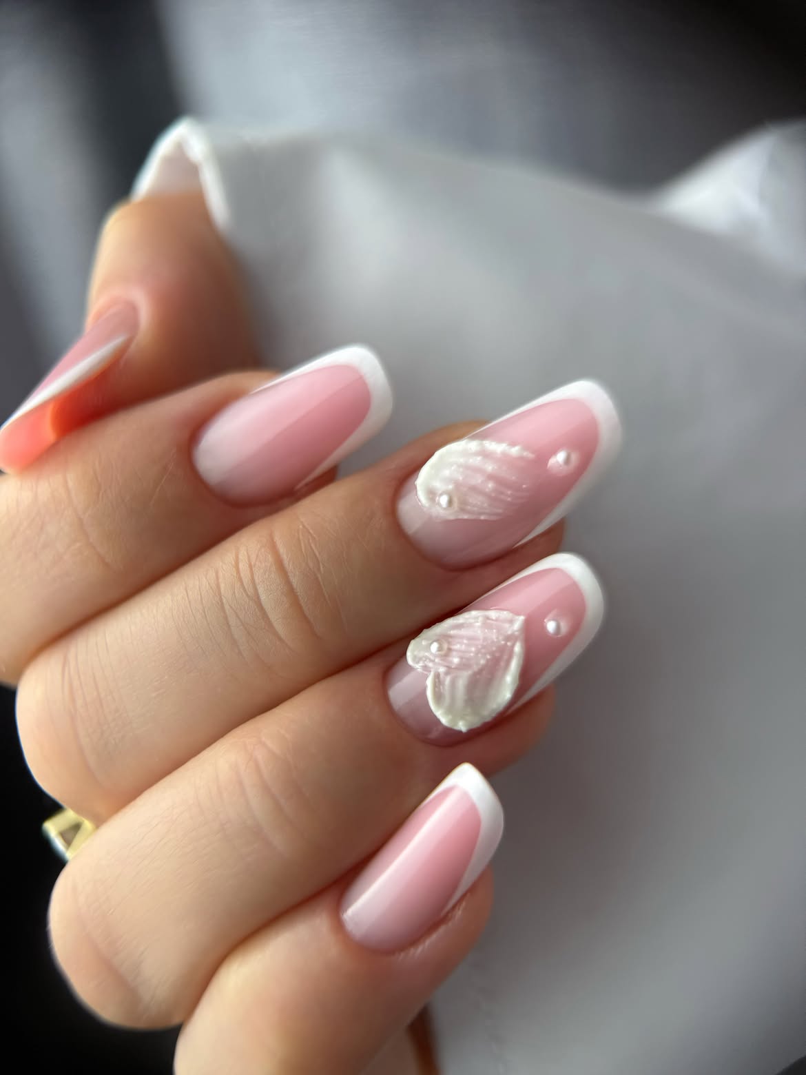 Classic French with 3D Petal Accents