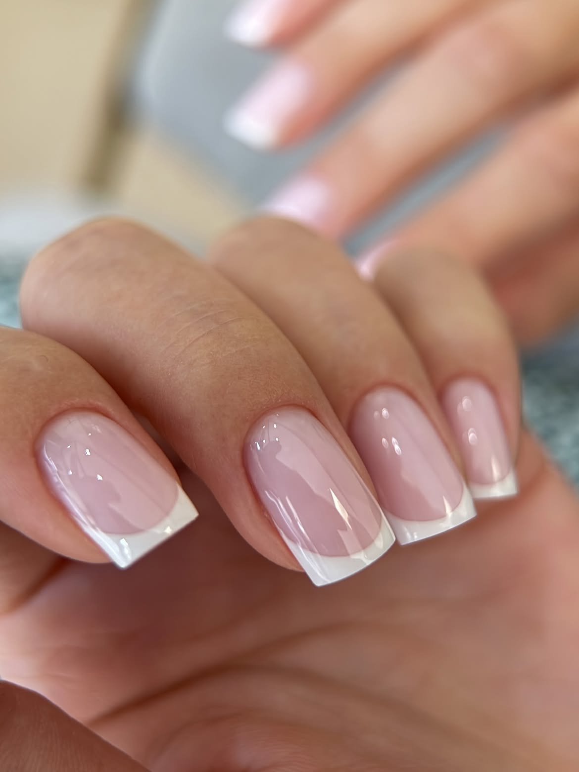 Classic Milky Pink French Tip Nails