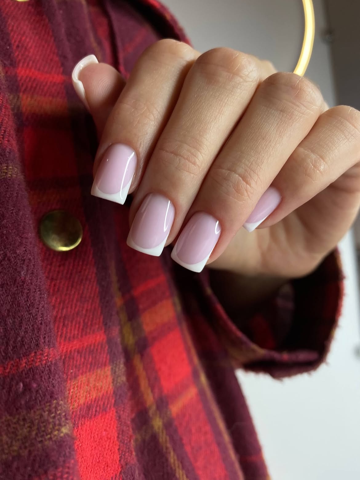 Classic Pink and White French Manicure