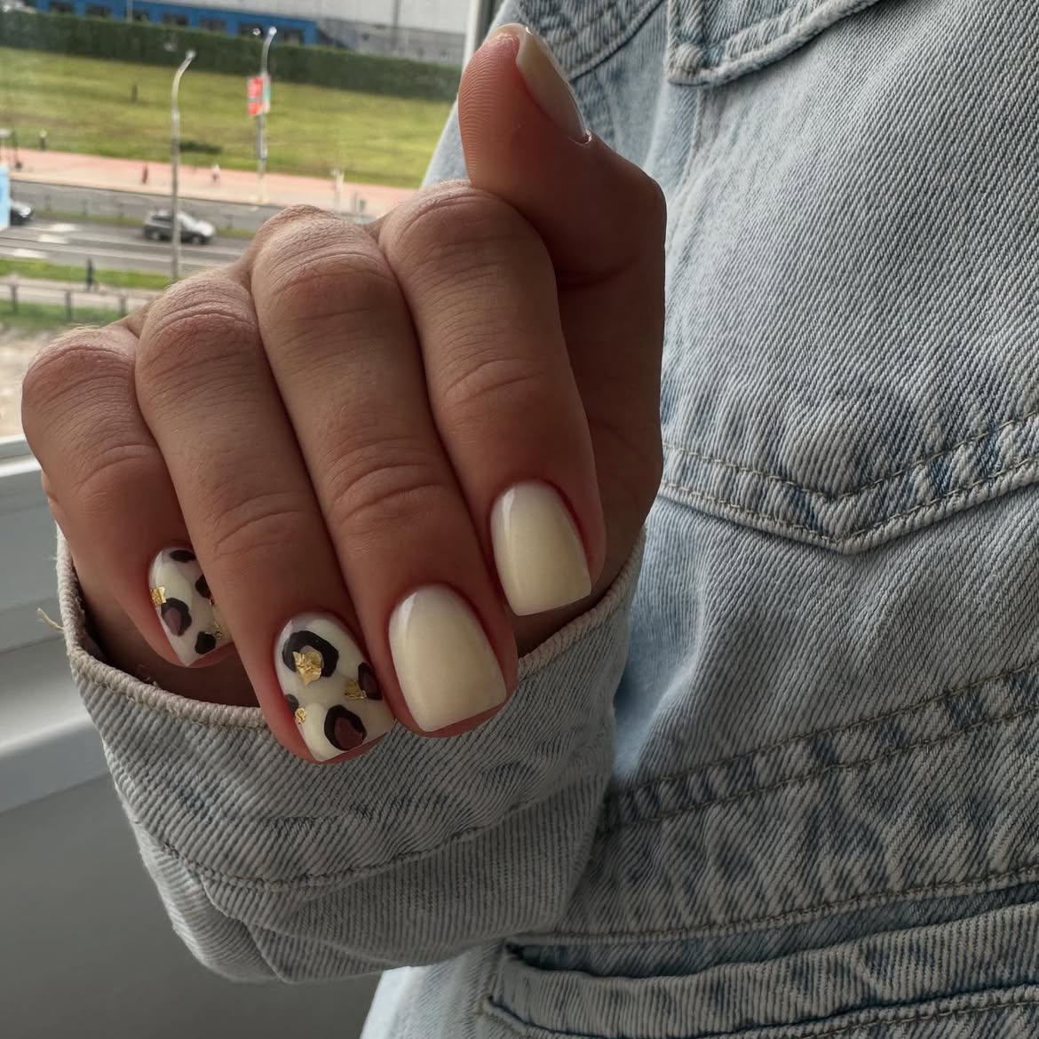 Creamy Leopard Print with Gold Foil Accents