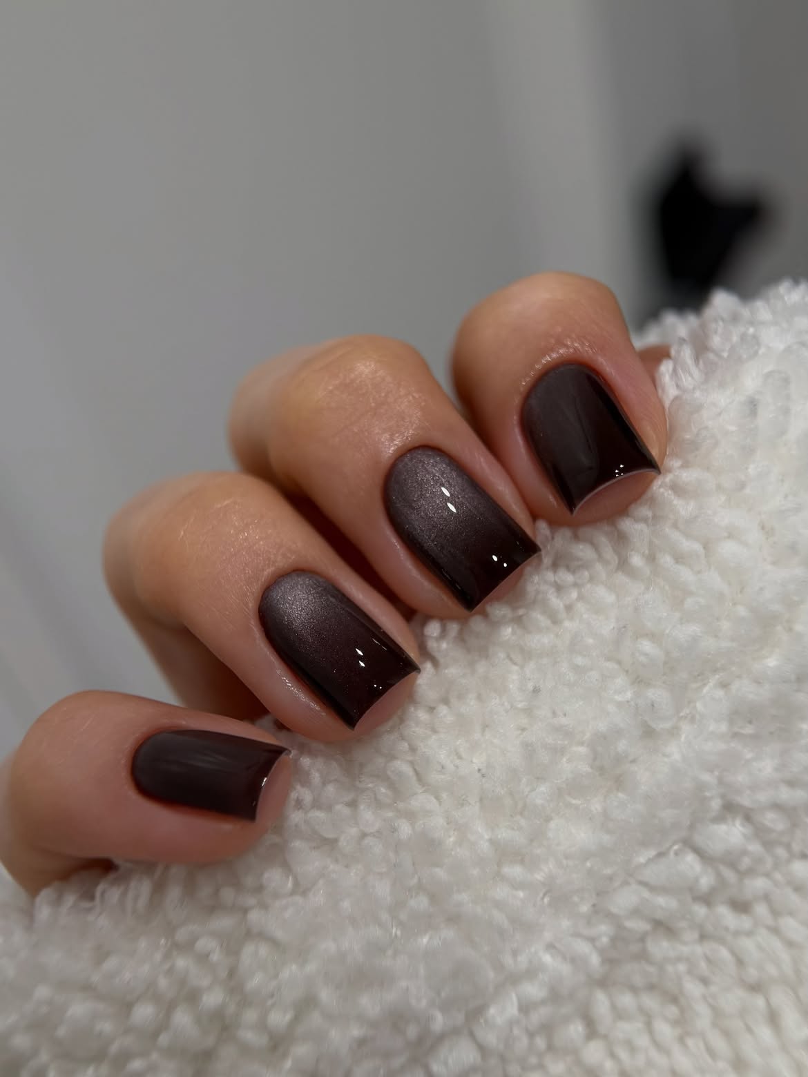 Deep Chocolate Ombre Matte French Tips