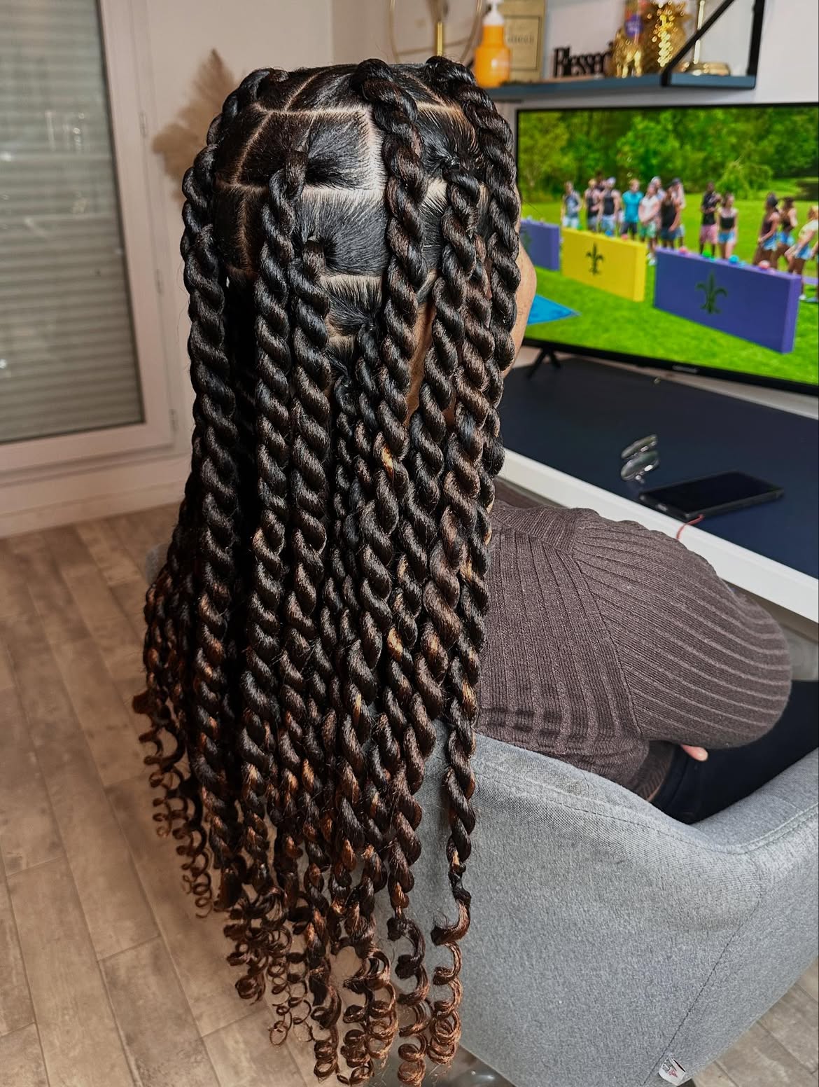Defined Passion Twists With Sleek Parting