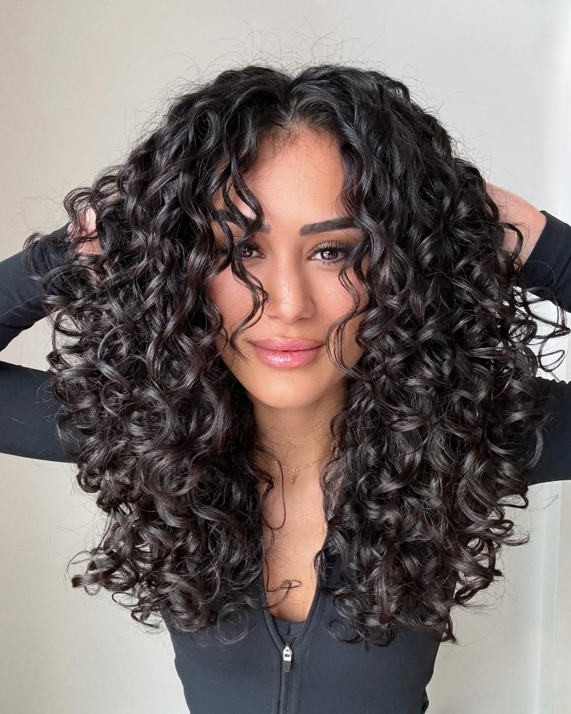 Defined Ringlets With Dark Brown Natural Curls