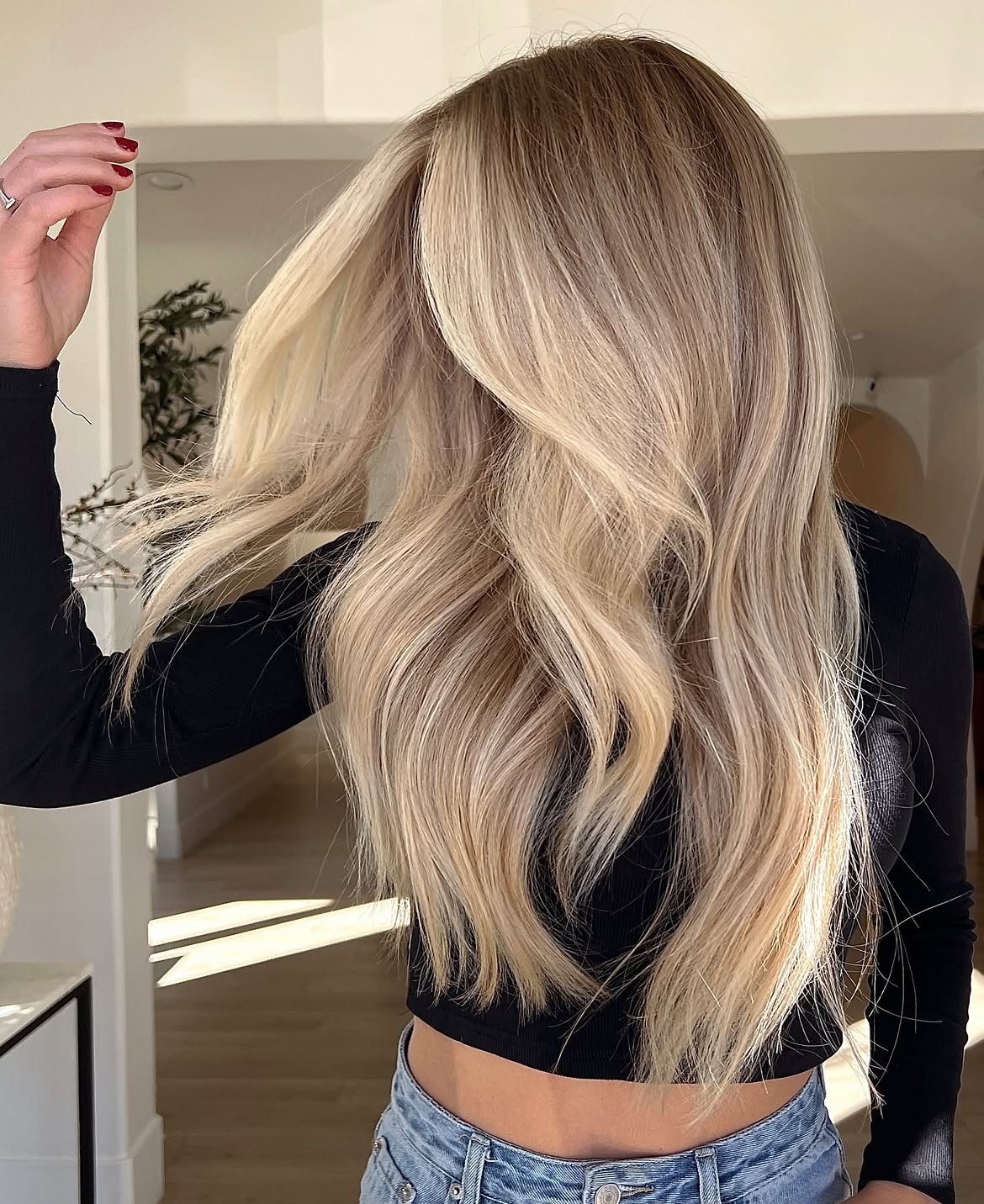 Dimensional Ash Blonde Balayage With Face Framing Layers