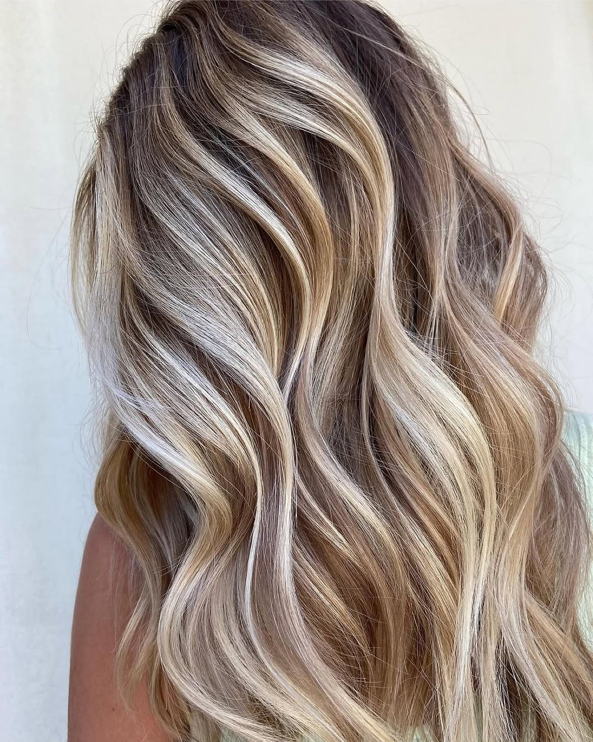 Dimensional Ash Blonde Highlights With Lived In Waves