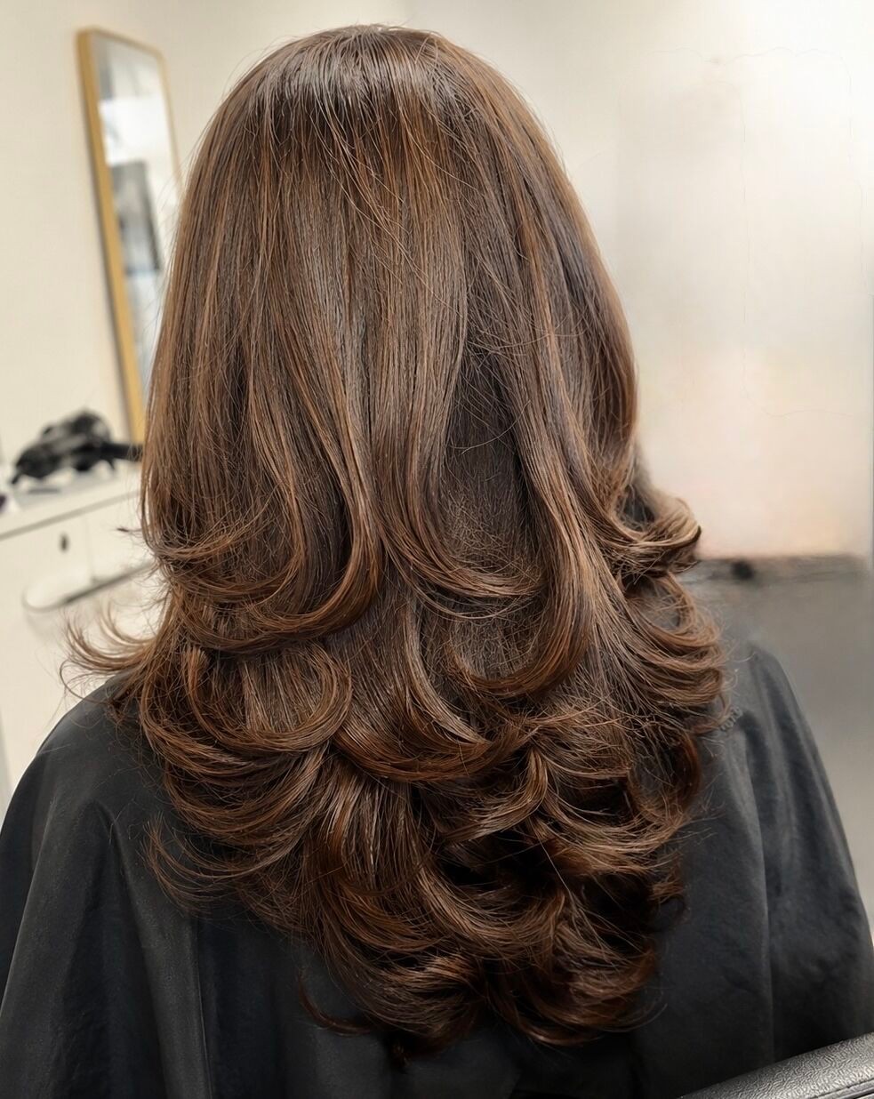 Dimensional Chocolate Brown Layers With Rounded Ends