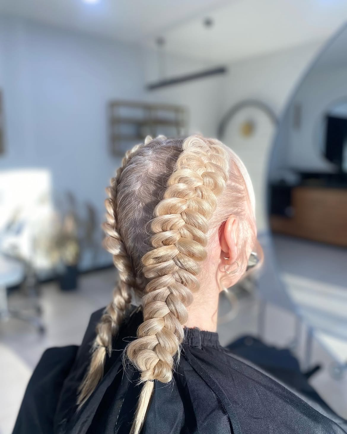 Double Dutch Braids On Platinum Blonde Hair