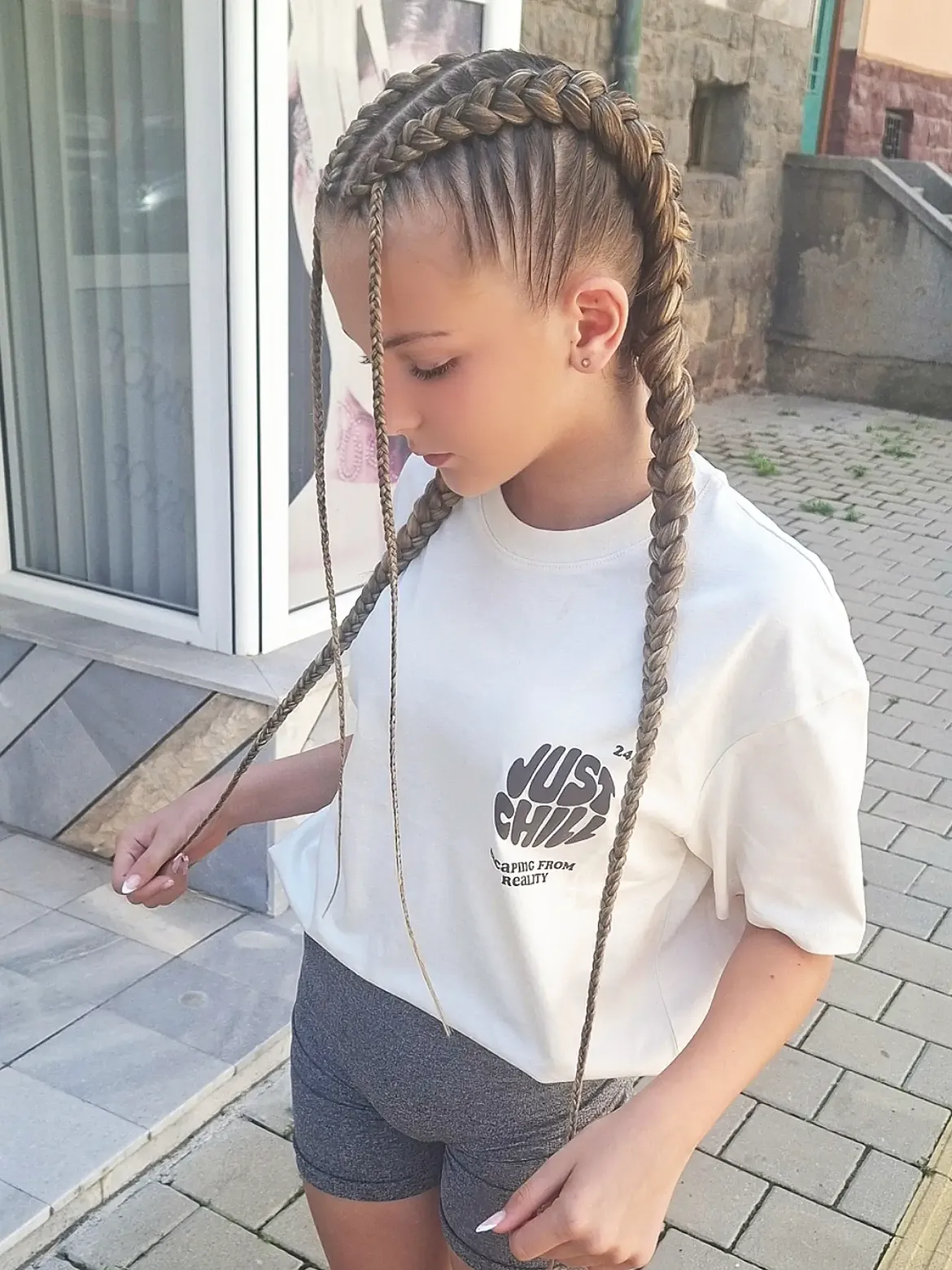 Double Dutch Braids With Front Face Framing Strands