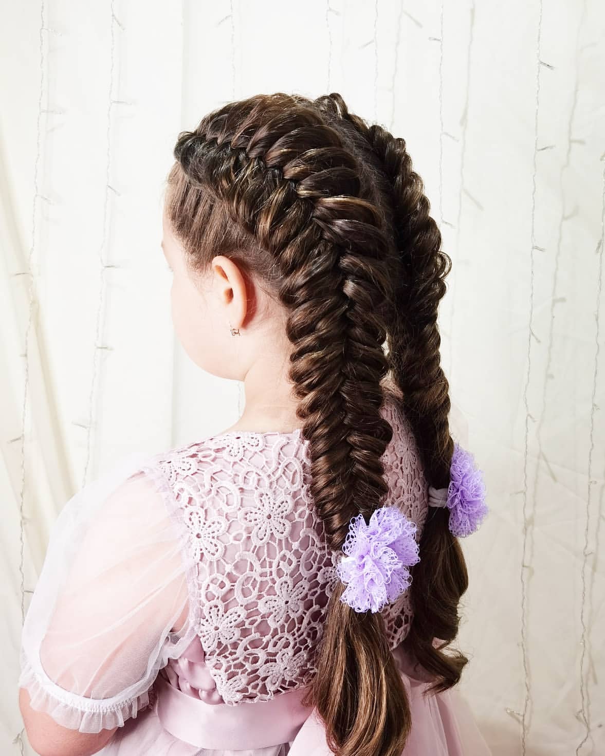 Double Dutch Fishtail Braids With Lace Accents