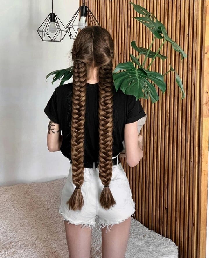 Double Dutch Fishtail Braids With Texture