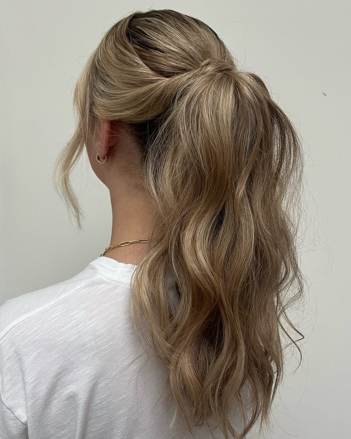 Effortless Twisted Crown Ponytail With Beach Waves