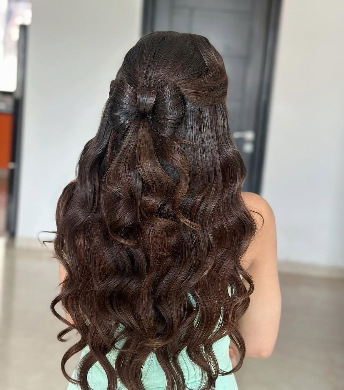 Elegant Bow Half Up Half Down Hairstyle