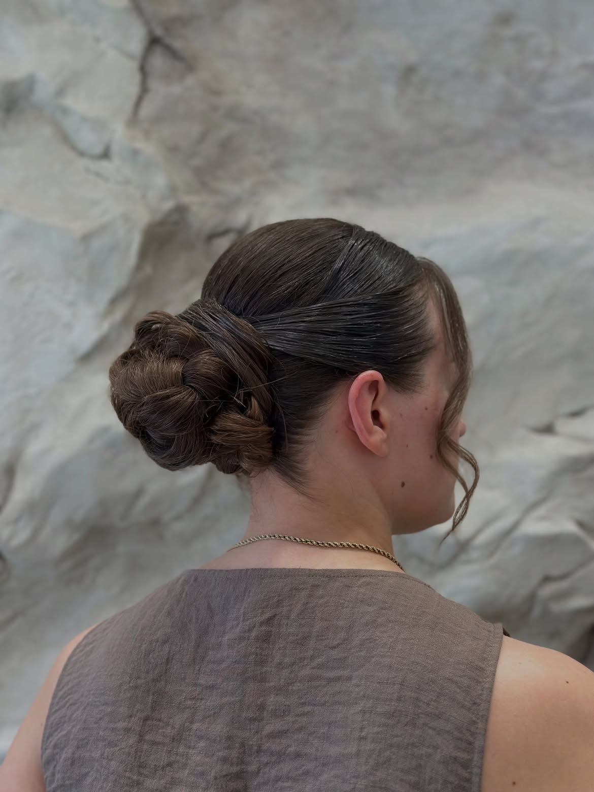 Elegant Braided Chignon With Loose Tendrils