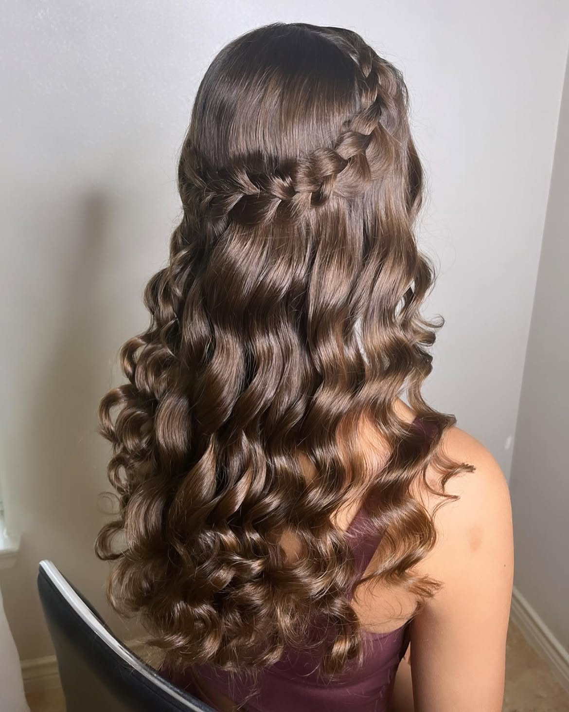 Elegant Braided Half-Up Style With Loose Waves
