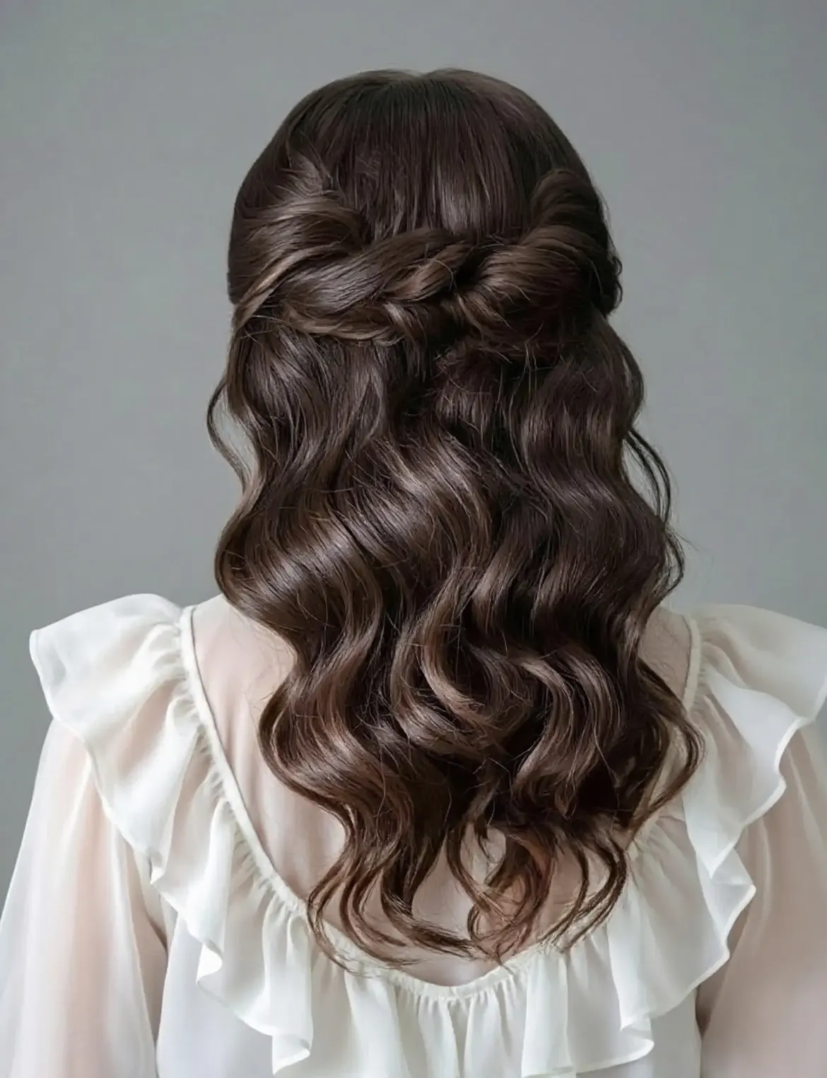 Elegant Braided Half-Up Waves