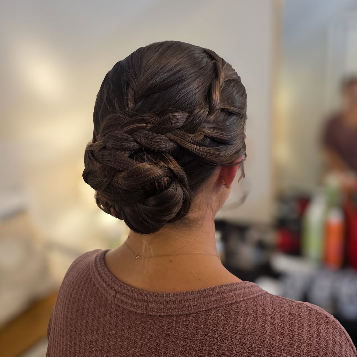 Elegant Braided Updo With Low Bun