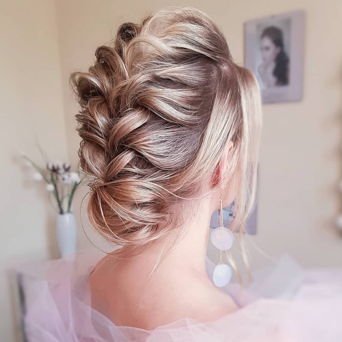 Elegant Braided Updo With Textured Crown