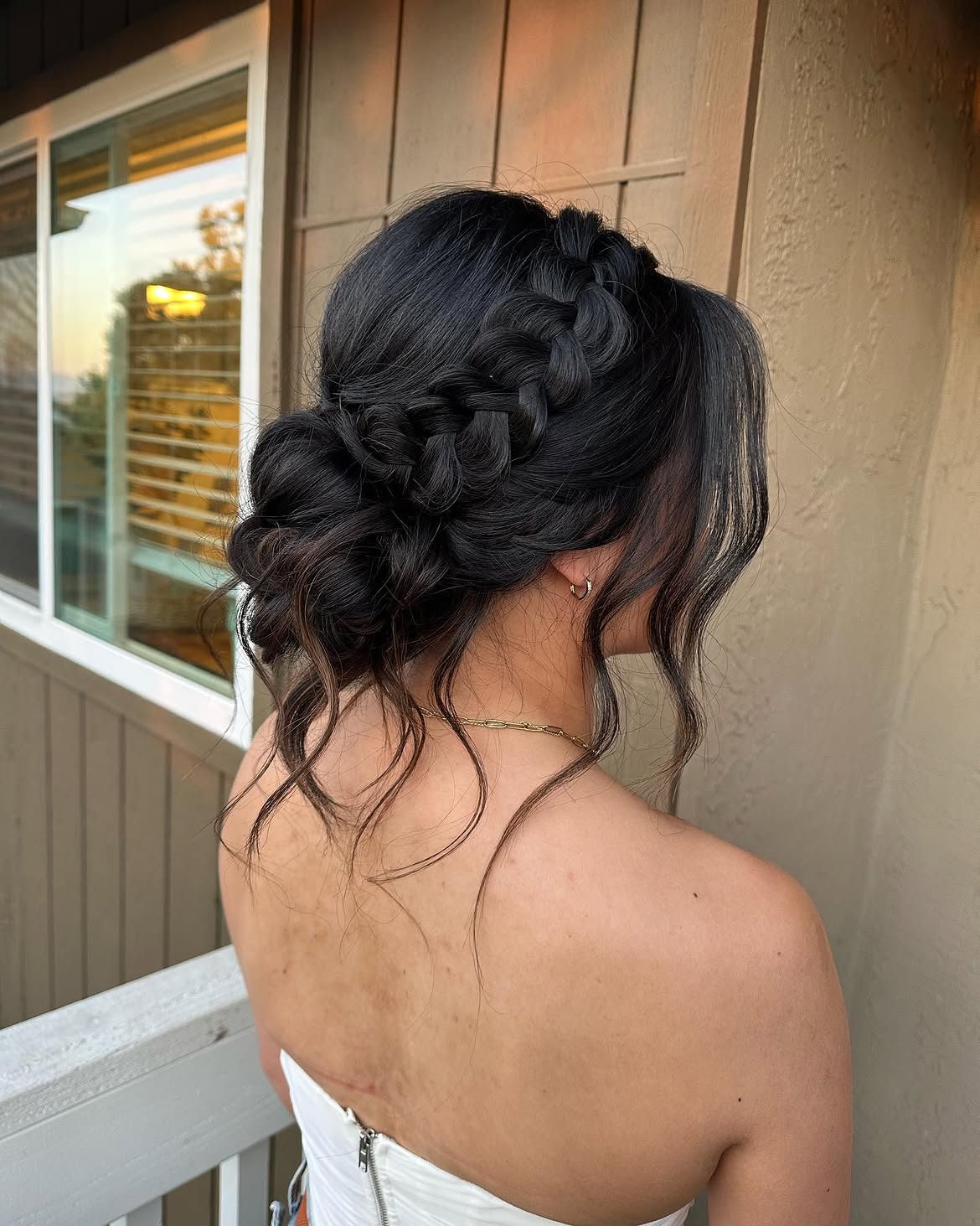 Elegant Crown Braid With Loose Waves