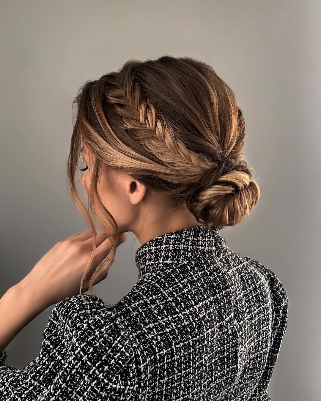 Elegant French Braid Crown With Low Bun