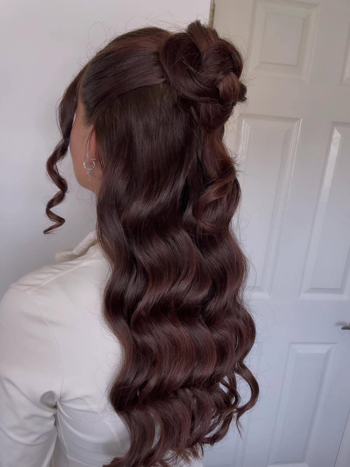 Elegant Half Up Twisted Bun With Loose Curls