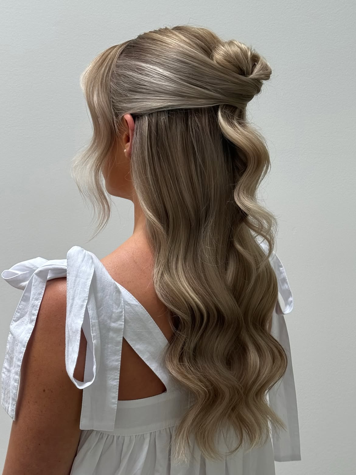 Elegant Half Up Twisted Crown With Waves