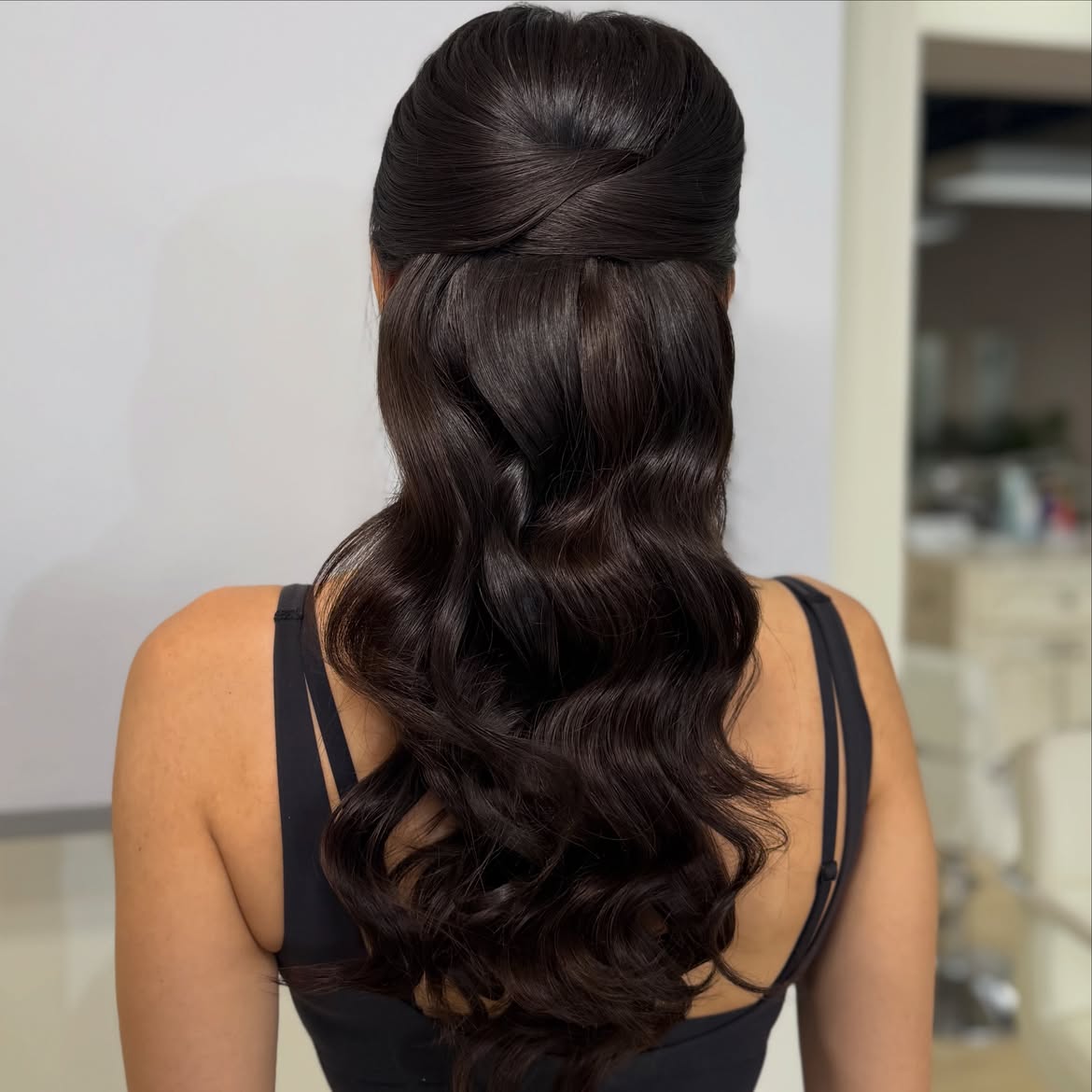 Elegant Twisted Half Up Half Down Waves