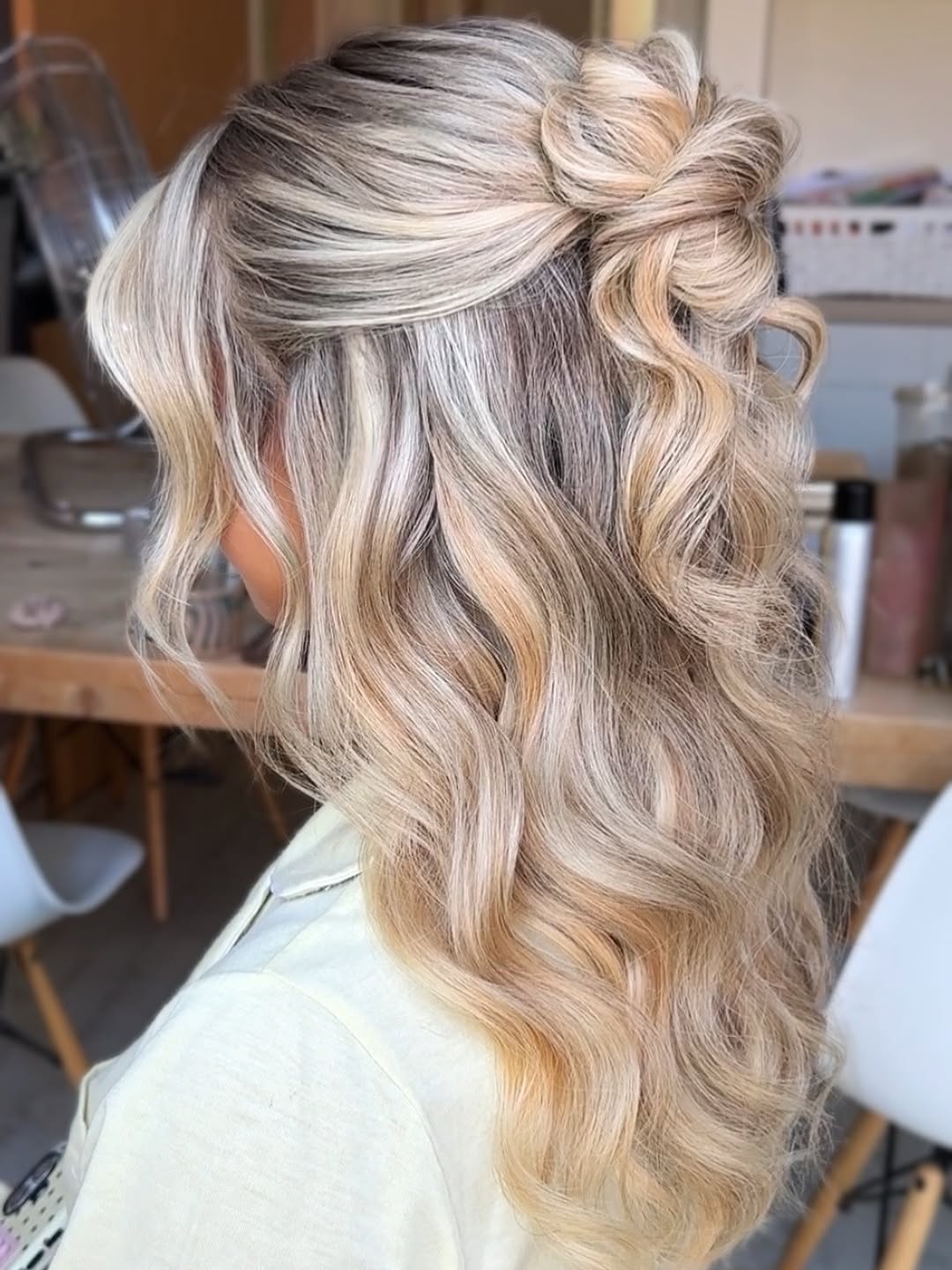 Elegant Twisted Half Up Half Down Waves