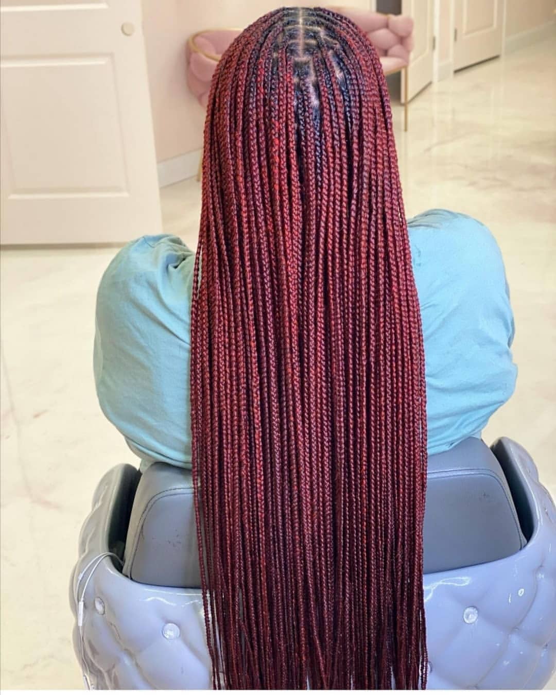 Extra Long Deep Burgundy Knotless Braids