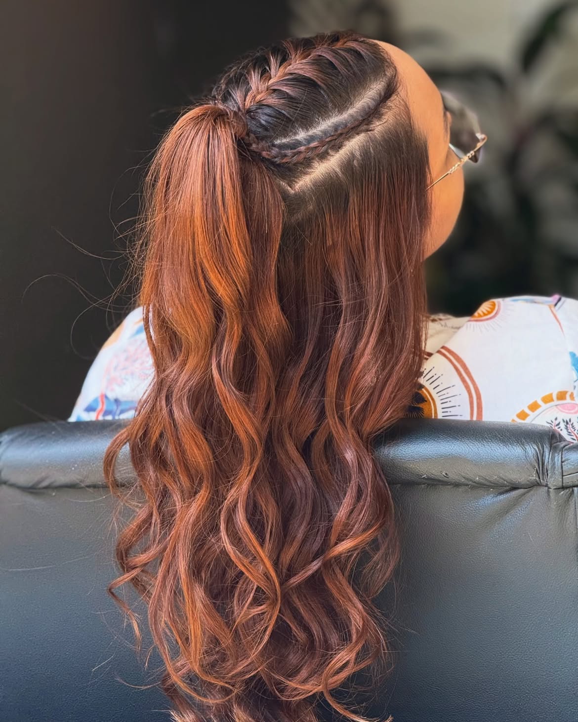 Fishtail Braided Accent Half-Up Ponytail