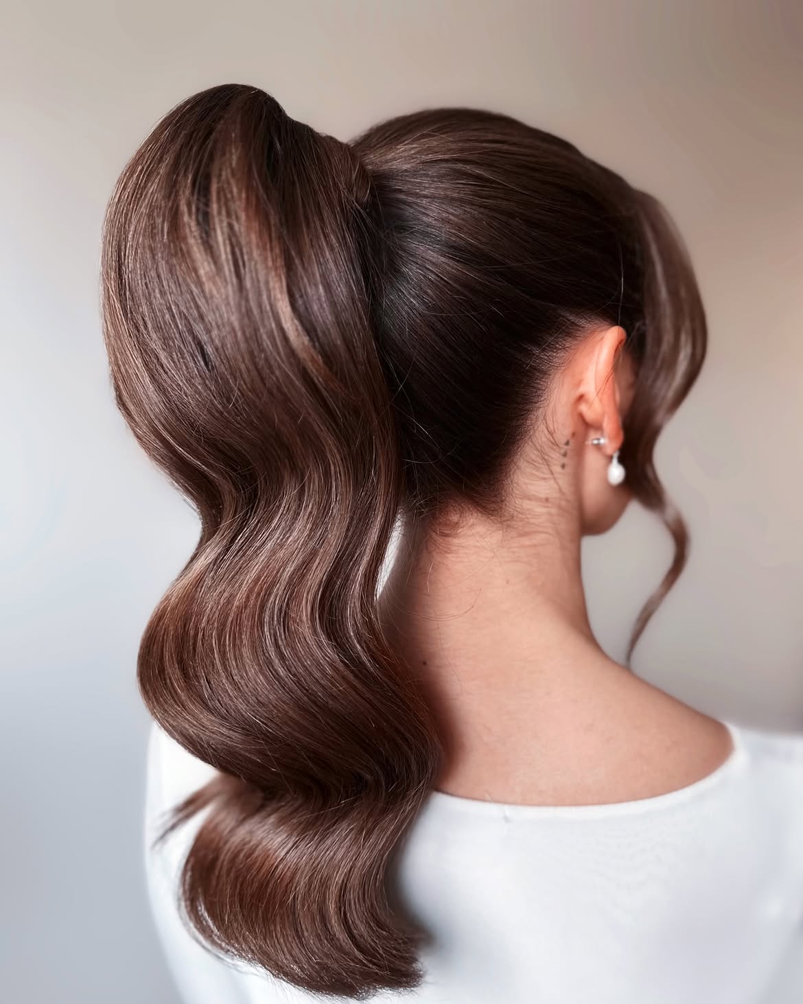Glamorous High Ponytail With Hollywood Waves