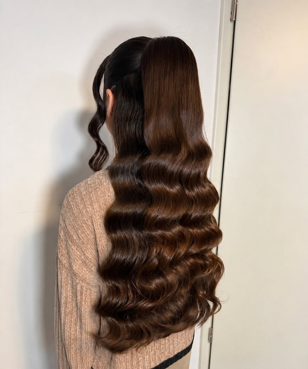 Glamorous High Ponytail With Vintage Waves
