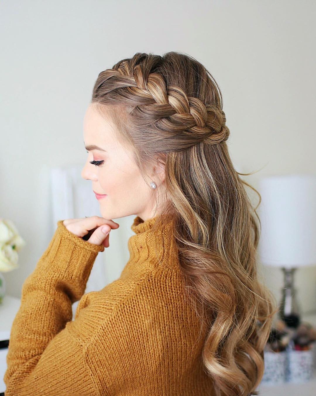 Half Up French Braid With Loose Waves