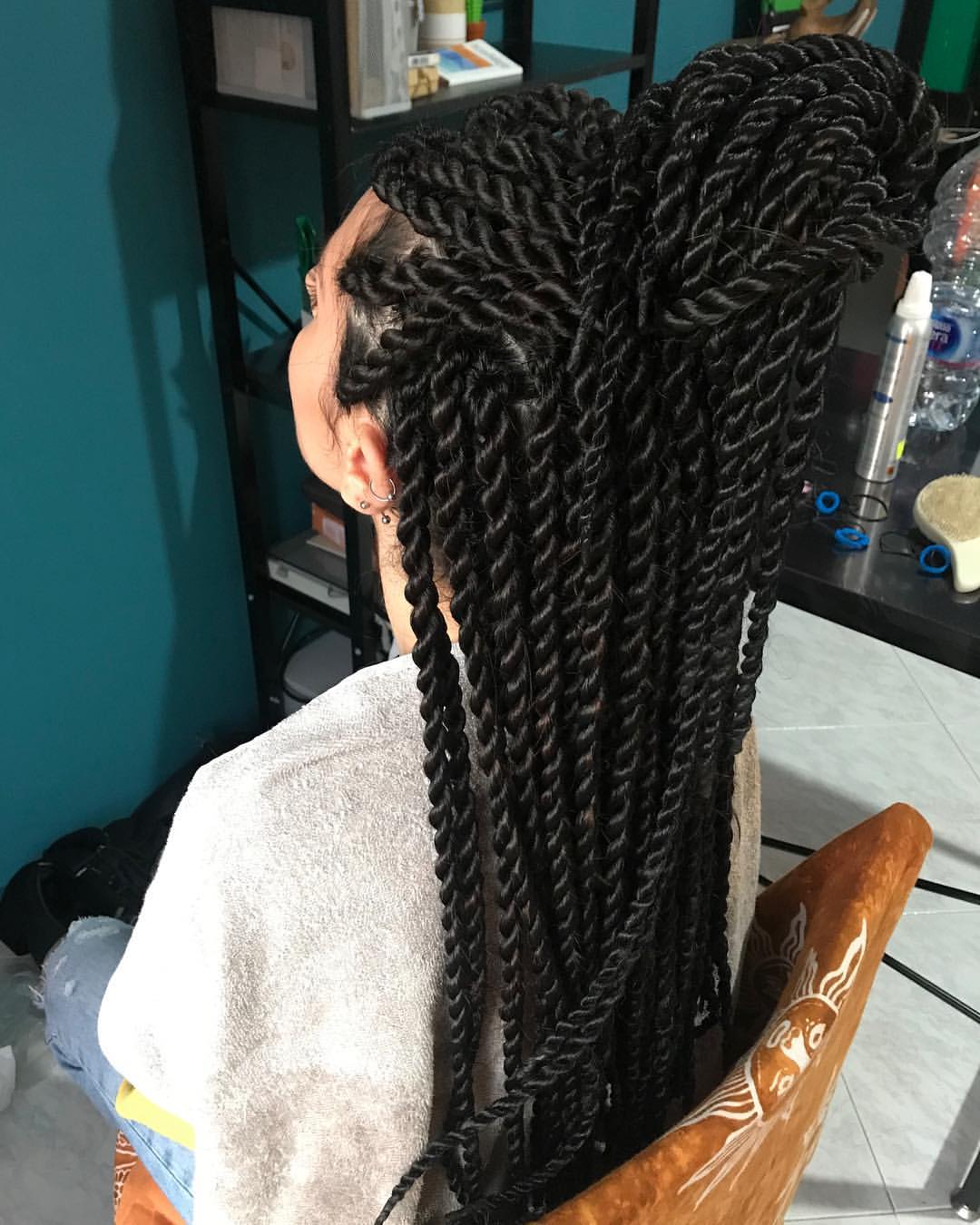 Half Up Half Down Passion Twist Braids