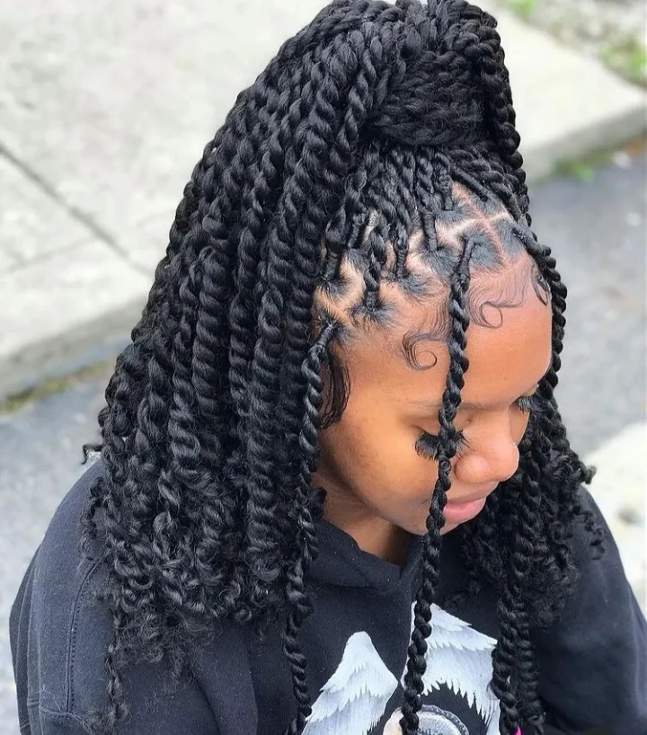 Half Up Half Down Passion Twist Braids