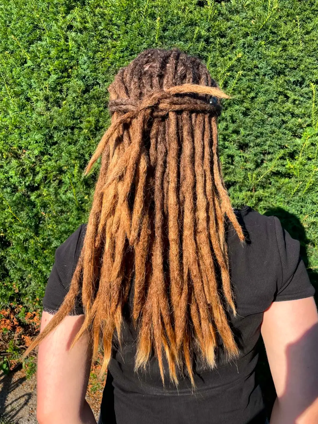 Half Up Half Down Textured Locs Style