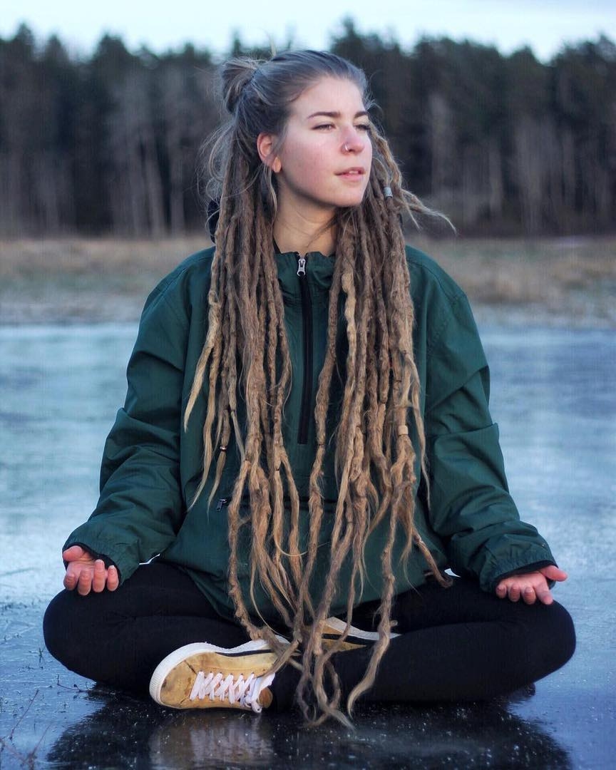 Half Up Top Knot With Long Natural Dreads